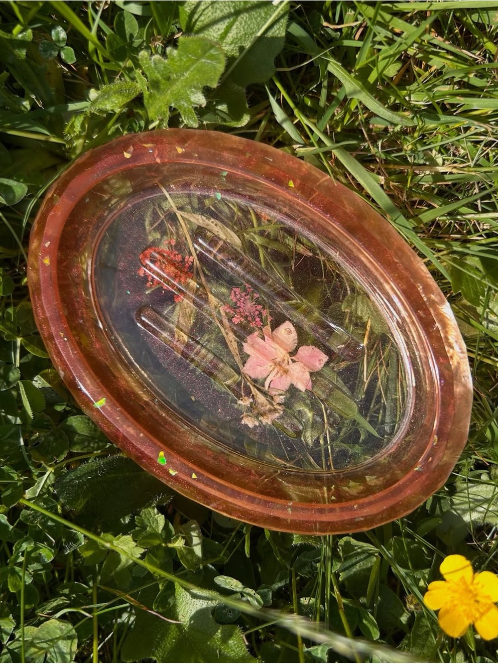 Fairycore Resin Tray Pressed Flowers Cottagecore soap dish